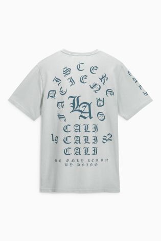 Mint Graphic Text T-Shirt